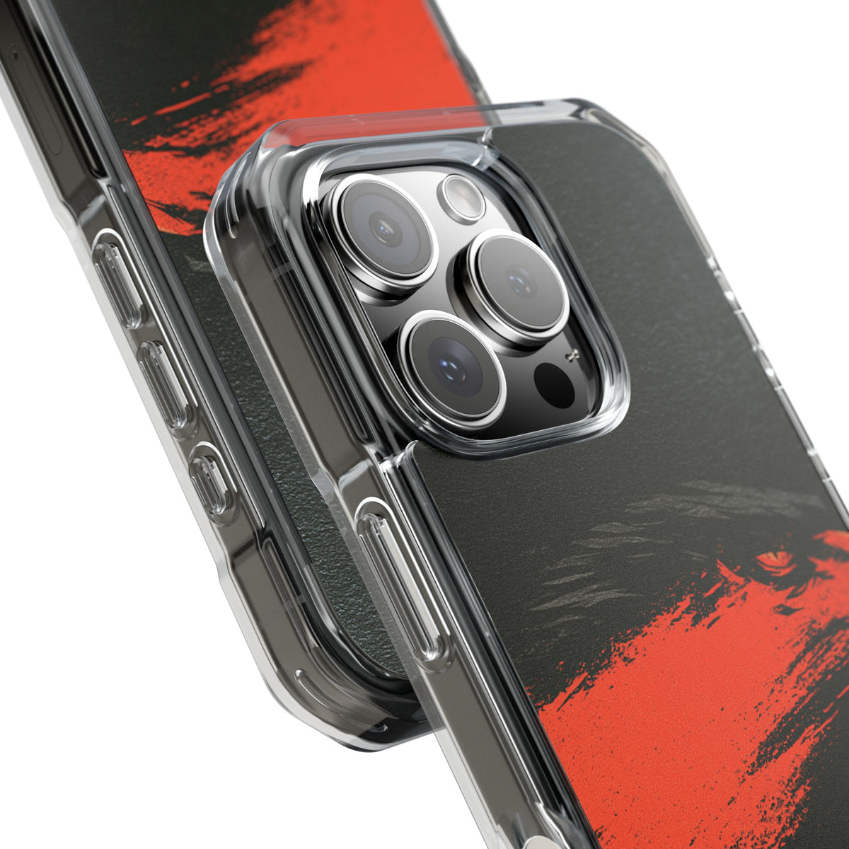 Crimson Raptor Noir · Clear Impact Magnetic Phone Case for iPhone ·  Black