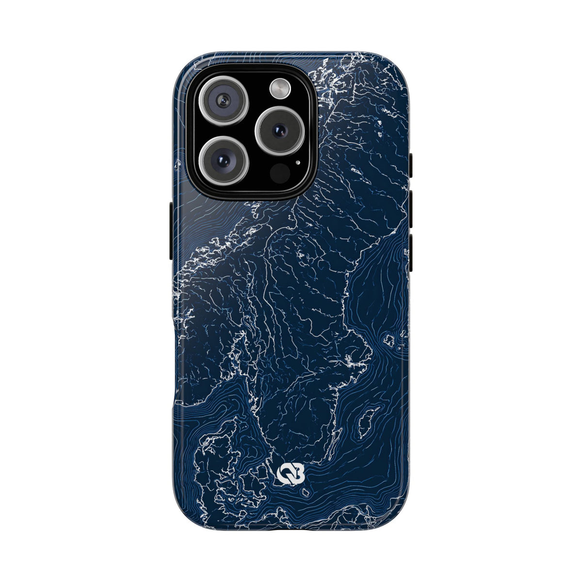 Nordic Contour Chart · Tough Phone Case for iPhone · Blue