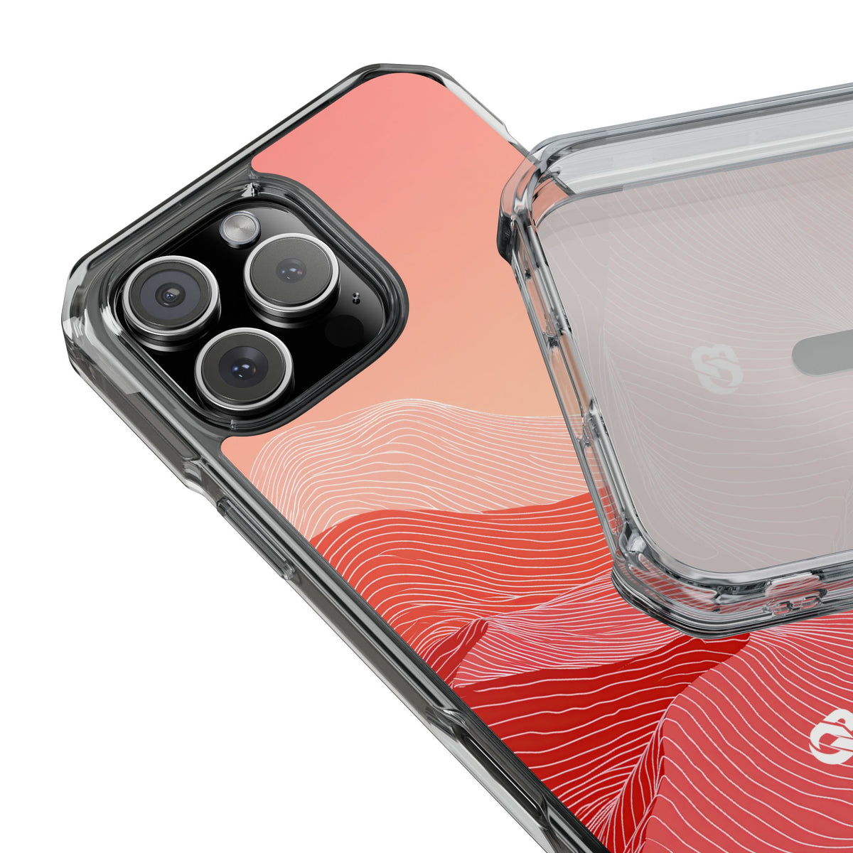 Coral Ridge Contours · Clear Impact Magnetic Phone Case for iPhone · Red