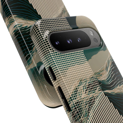 Green Tough Phone Case for Google Pixel - Lunar Moss Topography
