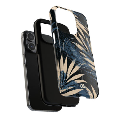 Blue Tough 2.0 Magsafe Phone Case for iPhone - Indigo Sandstone Palm