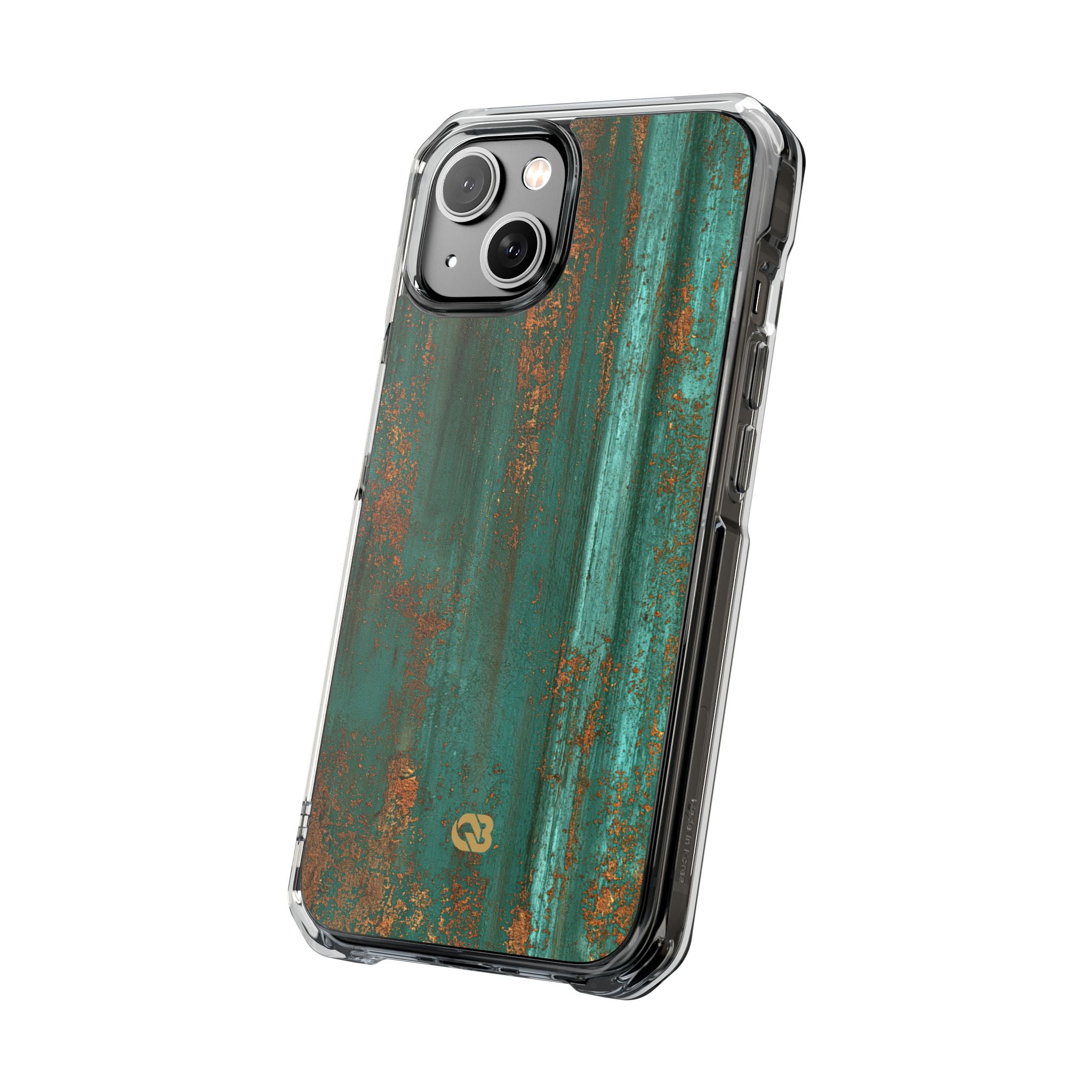 Teal Impact MagSafe Phone Case for iPhone - Verdigris Copper Siding