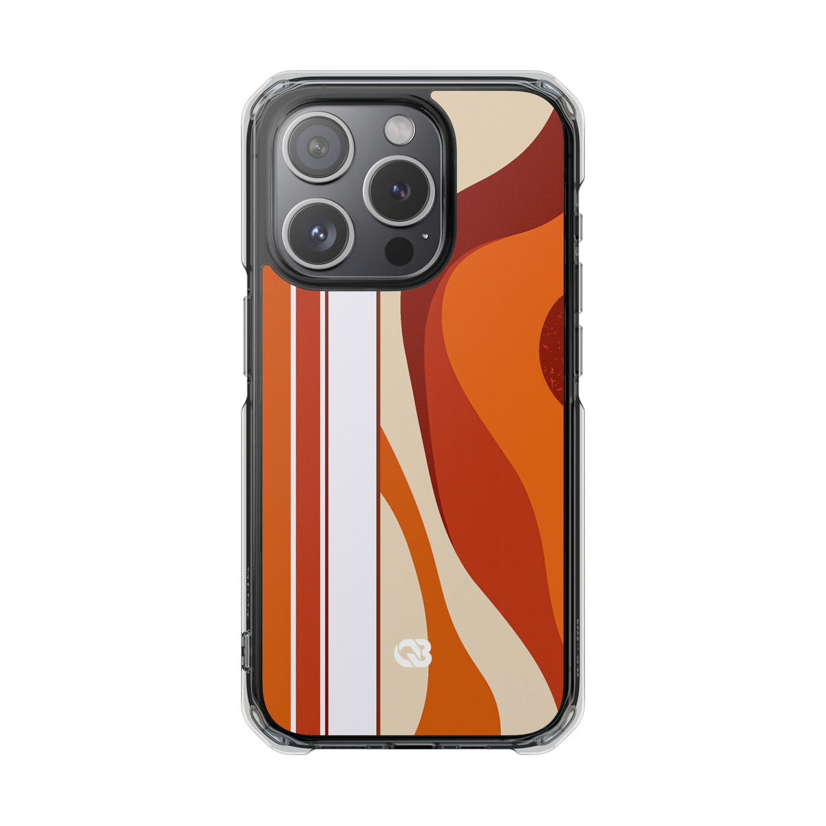Terracotta Strata · Clear Impact Magnetic Phone Case for iPhone · Orange