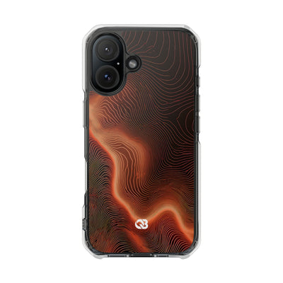 Caldera Ridge · Clear Impact Magnetic Phone Case for iPhone · Orange