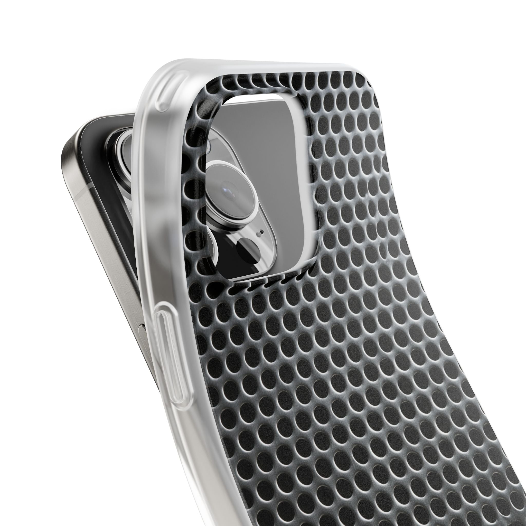 Silver Lite Phone Case for iPhone - Brutalist Steel Mesh