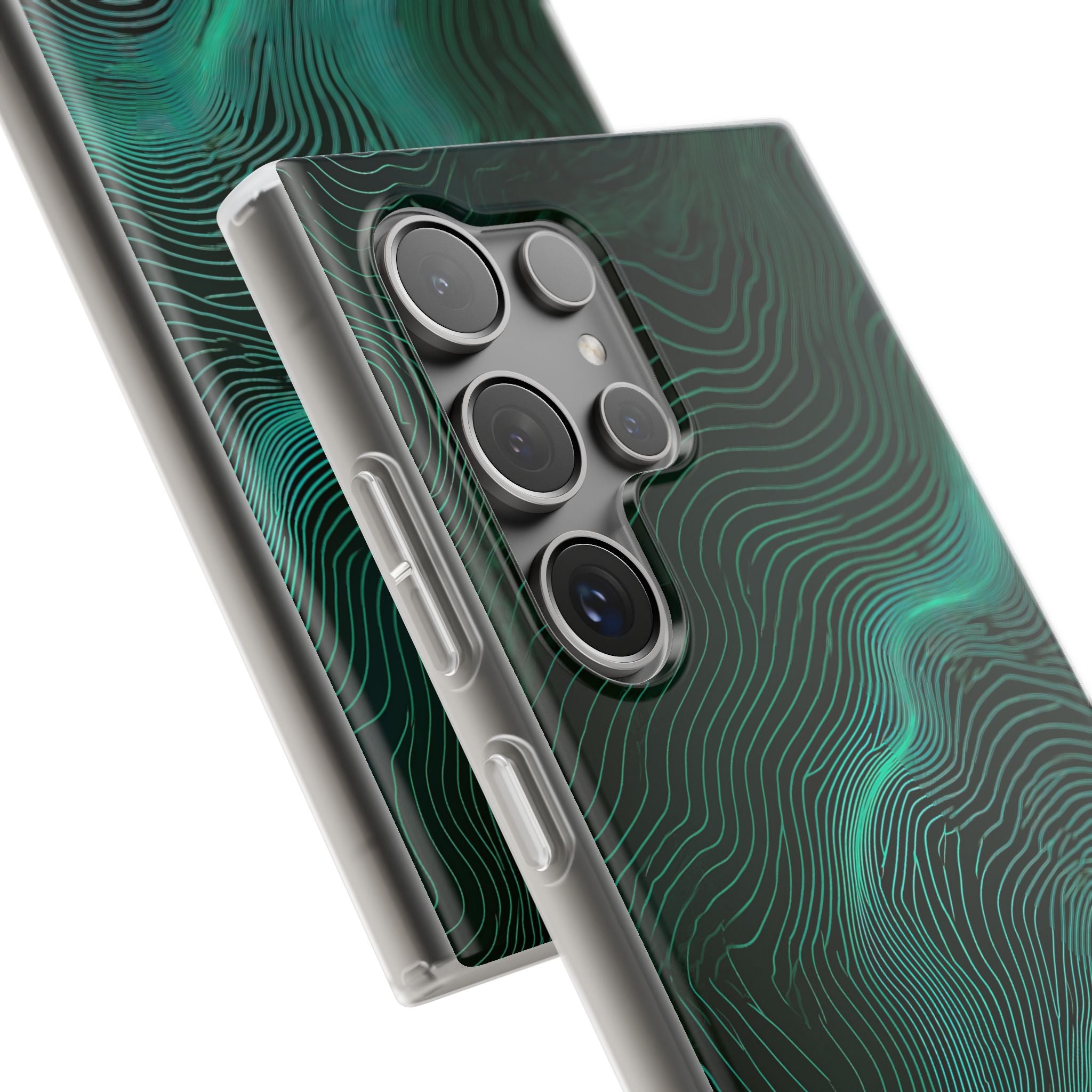 Teal Lite Phone Case for Samsung - Neon Jade Contour