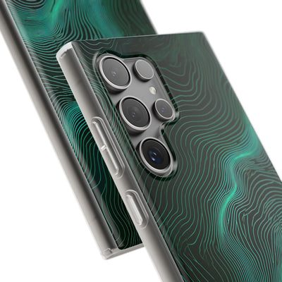 Teal Lite Phone Case for Samsung - Neon Jade Contour