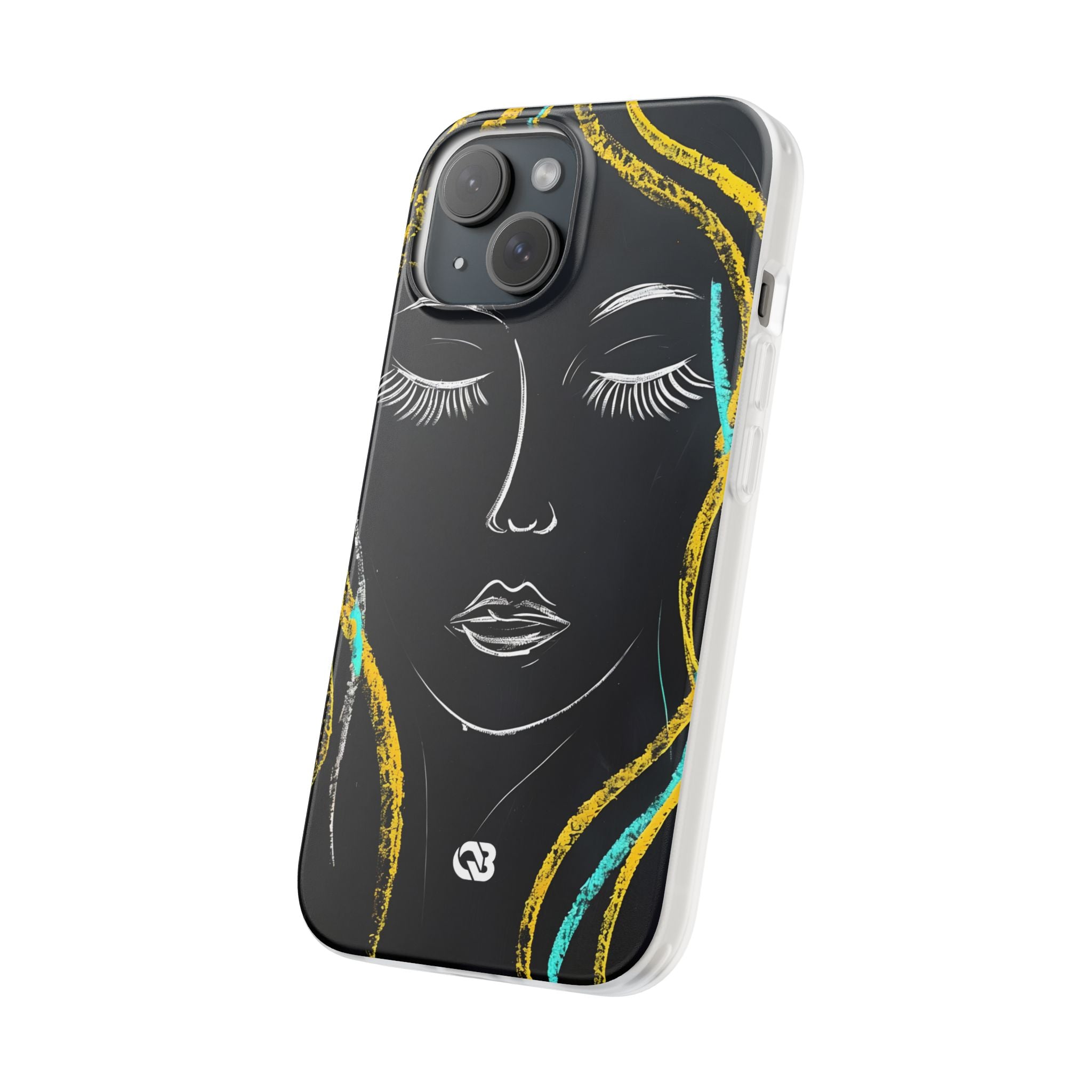 Obsidian Chalk Portrait · Soft Phone Case for iPhone