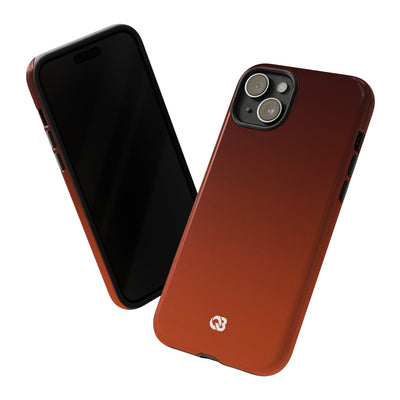 Orange Tough Phone Case for iPhone - Obsidian Ember Fade