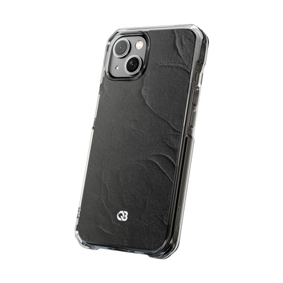 Obsidian Stucco Relief · Clear Impact Magnetic Phone Case for iPhone ·  Black