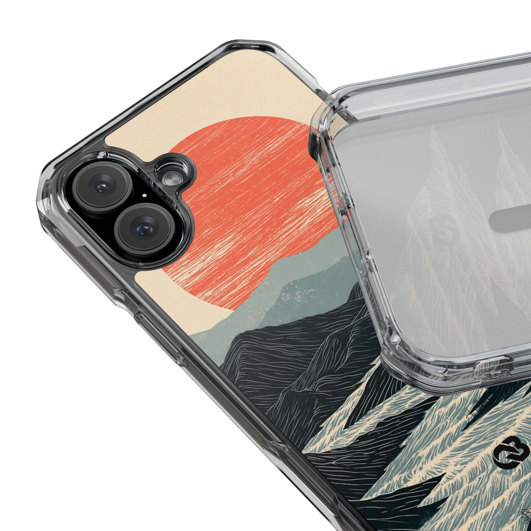 Beige Impact MagSafe Phone Case for iPhone - Crimson Ridge Flow