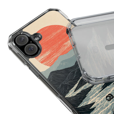 Beige Impact MagSafe Phone Case for iPhone - Crimson Ridge Flow