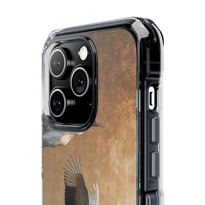 Golden Crane Flight · Clear Impact Magnetic Phone Case for iPhone · Gold