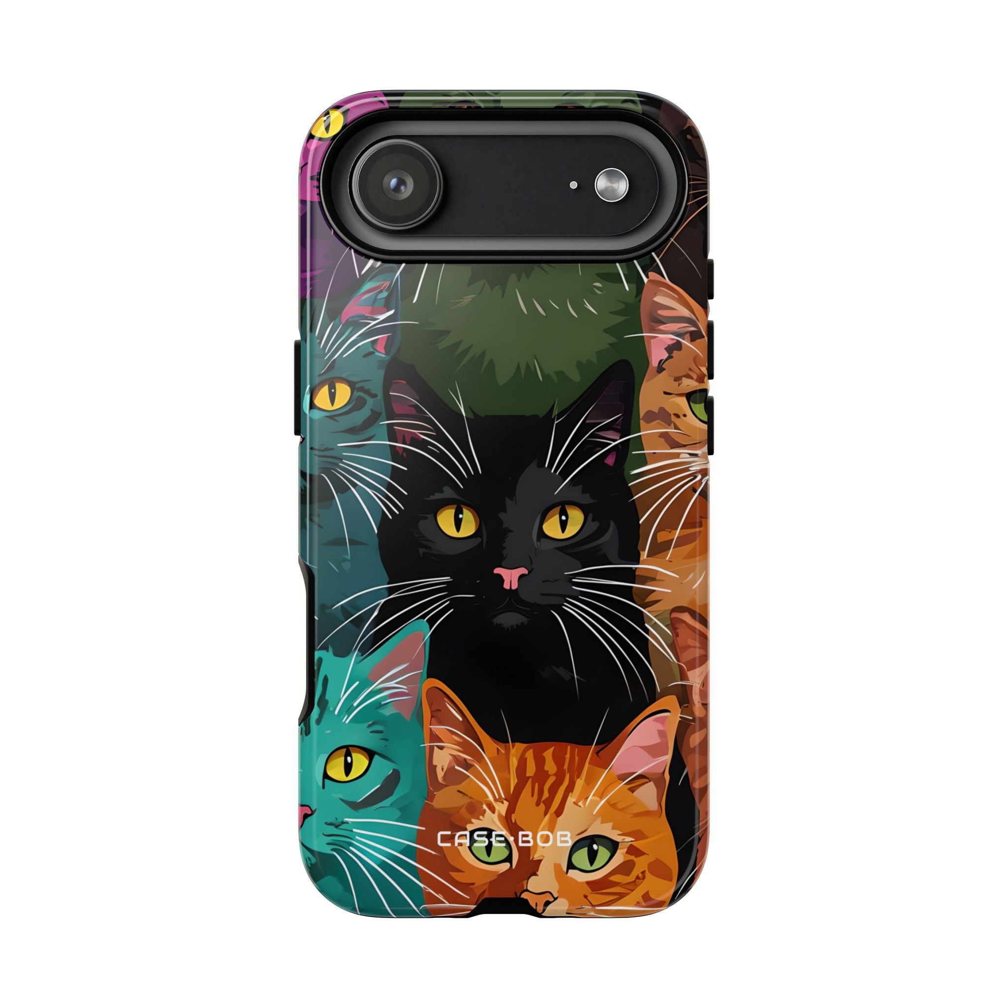 Teal Cat Grid iPhone 17 Air Case - Tough - CASE•BOB