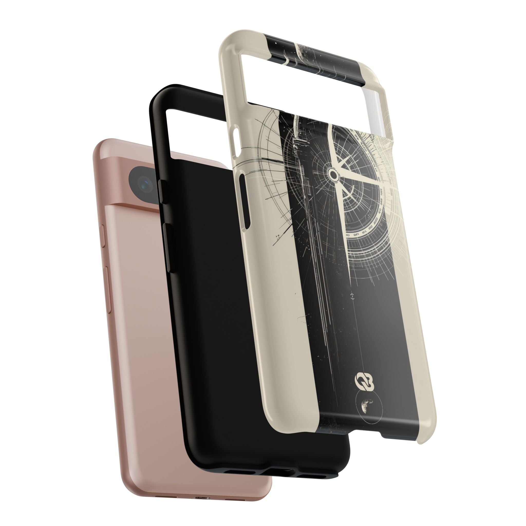 Beige Tough Phone Case for Google Pixel - Zenith Vector Spire