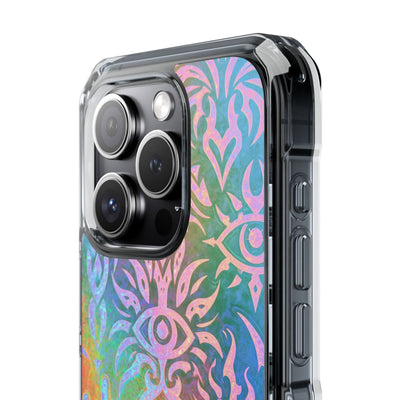 Chromatic Mystic Sigil · Clear Impact Magnetic Phone Case for iPhone · Blue