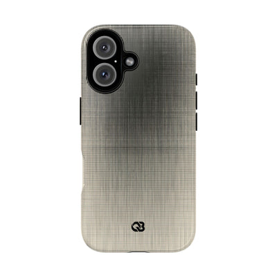 Beige Tough Phone Case for iPhone - Carbon Screen Grid
