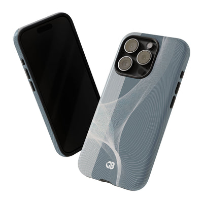 Grey Tough Phone Case for iPhone - Slate Mesh Horizon