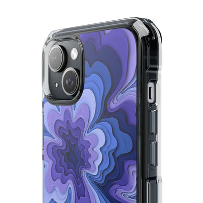 Periwinkle Strata Bloom · Clear Impact Magnetic Phone Case for iPhone · Purple