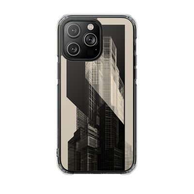 Beige Impact MagSafe Phone Case for iPhone - Monolith Urban Grid
