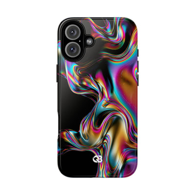 Purple Tough Phone Case for iPhone - Liquid Neon Chrome