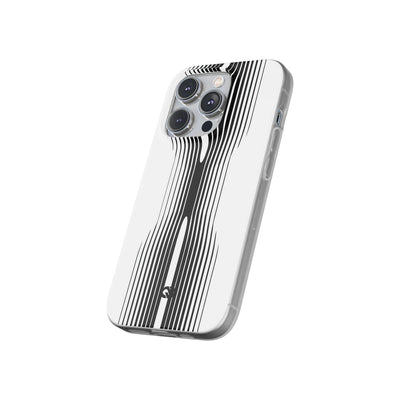 White Lite Phone Case for iPhone - Kinetic Mono Distortion