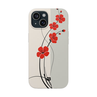 Beige Lite Phone Case for iPhone - Scarlet Ink Petals