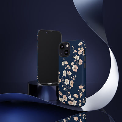 Midnight Plum Blossom · Tough Phone Case for iPhone · Blue