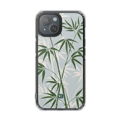 Serene Bamboo · Clear Impact Magnetic Phone Case for iPhone ·  Green