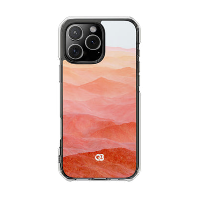Alpenglow Ridge Vista · Clear Impact Magnetic Phone Case for iPhone · Orange