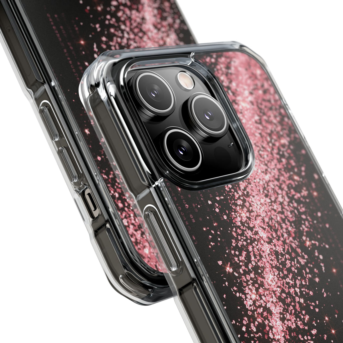 Rose Digital Cascade · Clear Impact Magnetic Phone Case for iPhone · Pink