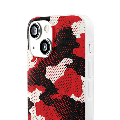 Crimson Halftone Camo · Lite Phone Case for iPhone ·  Red