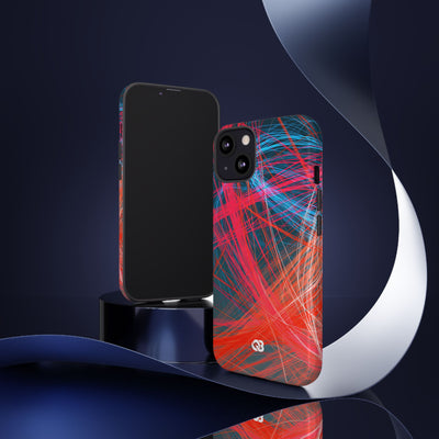 Neon Fiber Stream · Tough Phone Case for iPhone · Red