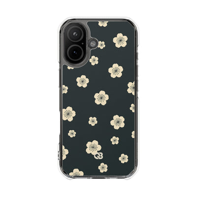 Teal Impact MagSafe Phone Case for iPhone - Obsidian Cream Petals