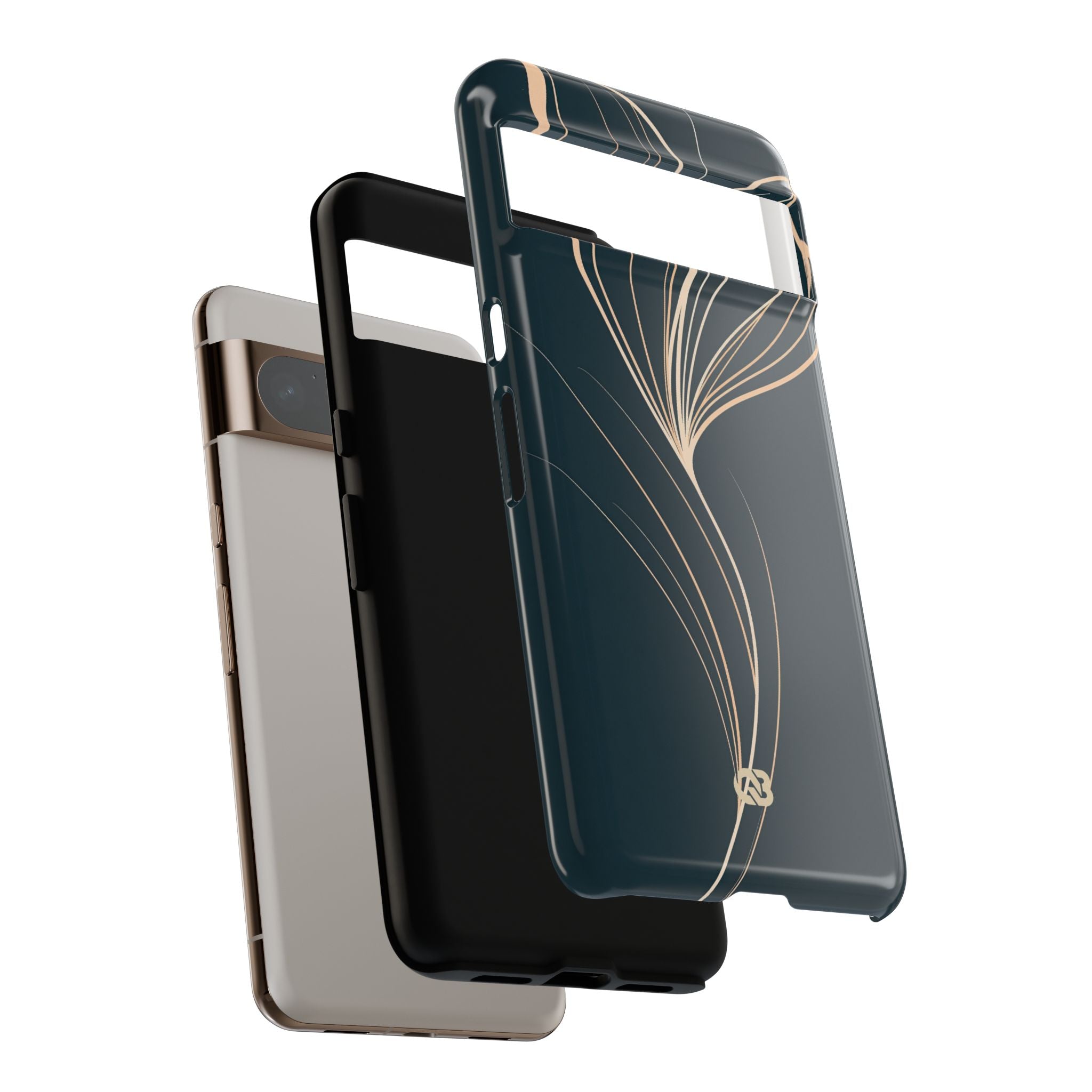 Teal Tough Phone Case for Google Pixel - Sandstone Silk Flora