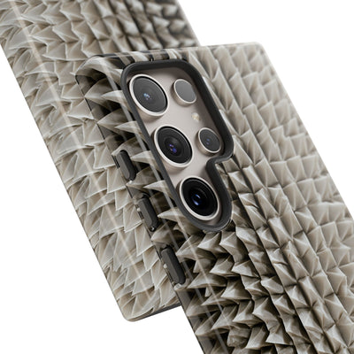 Beige Tough Phone Case for Samsung - Bone Spiked Grid