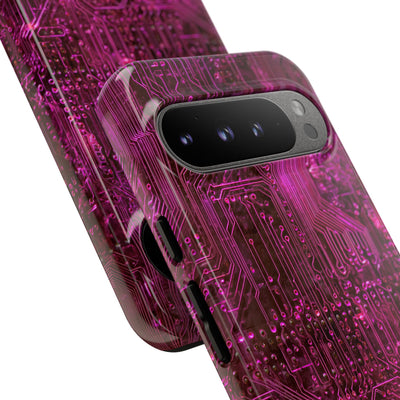 Magenta Circuit Trace · Tough Phone Case for Pixel ·  Pink