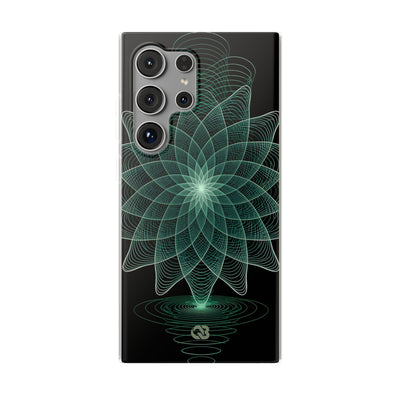 Green Lite Phone Case for Samsung - Cyan Signal Bloom
