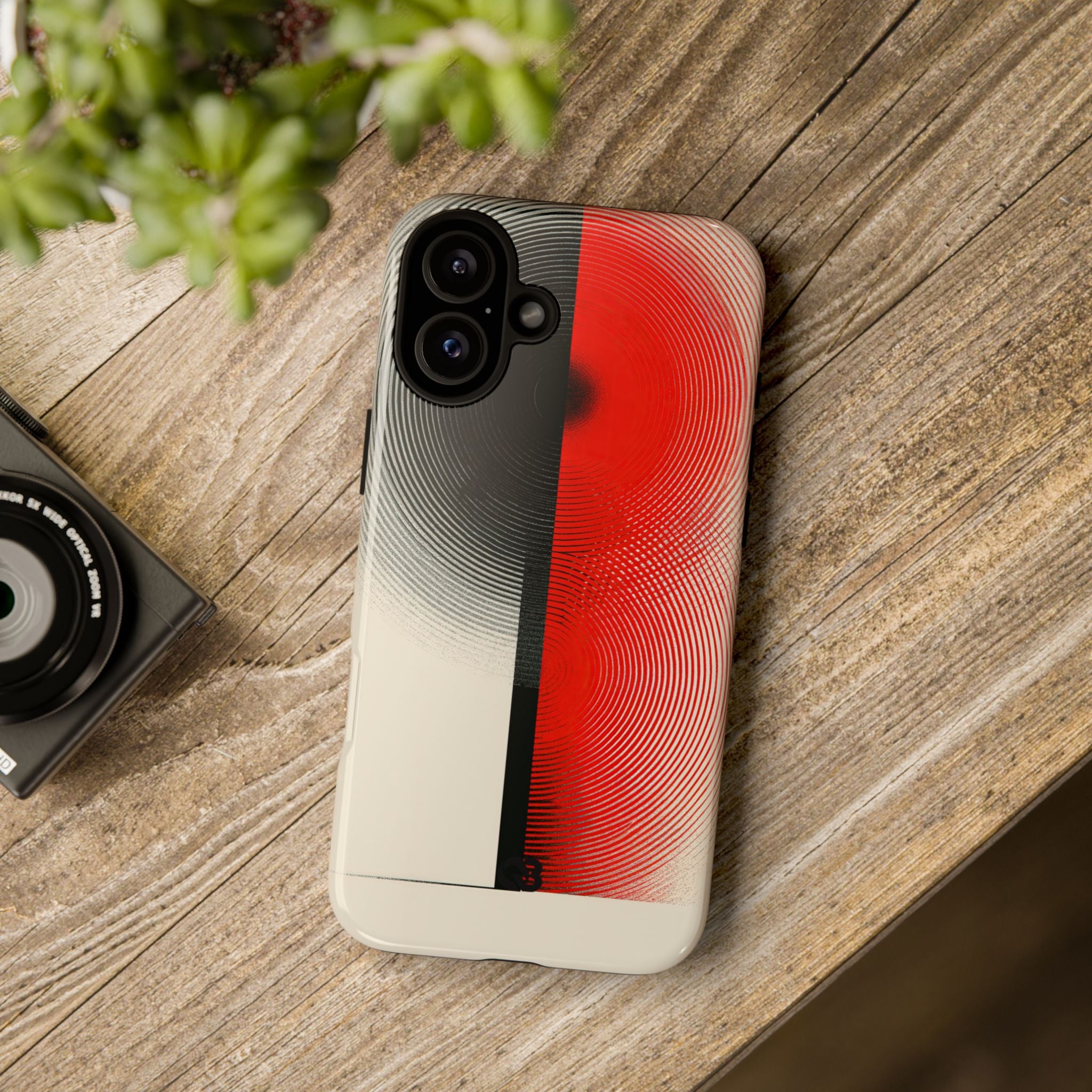 Red Tough Phone Case for iPhone - Split Signal Red