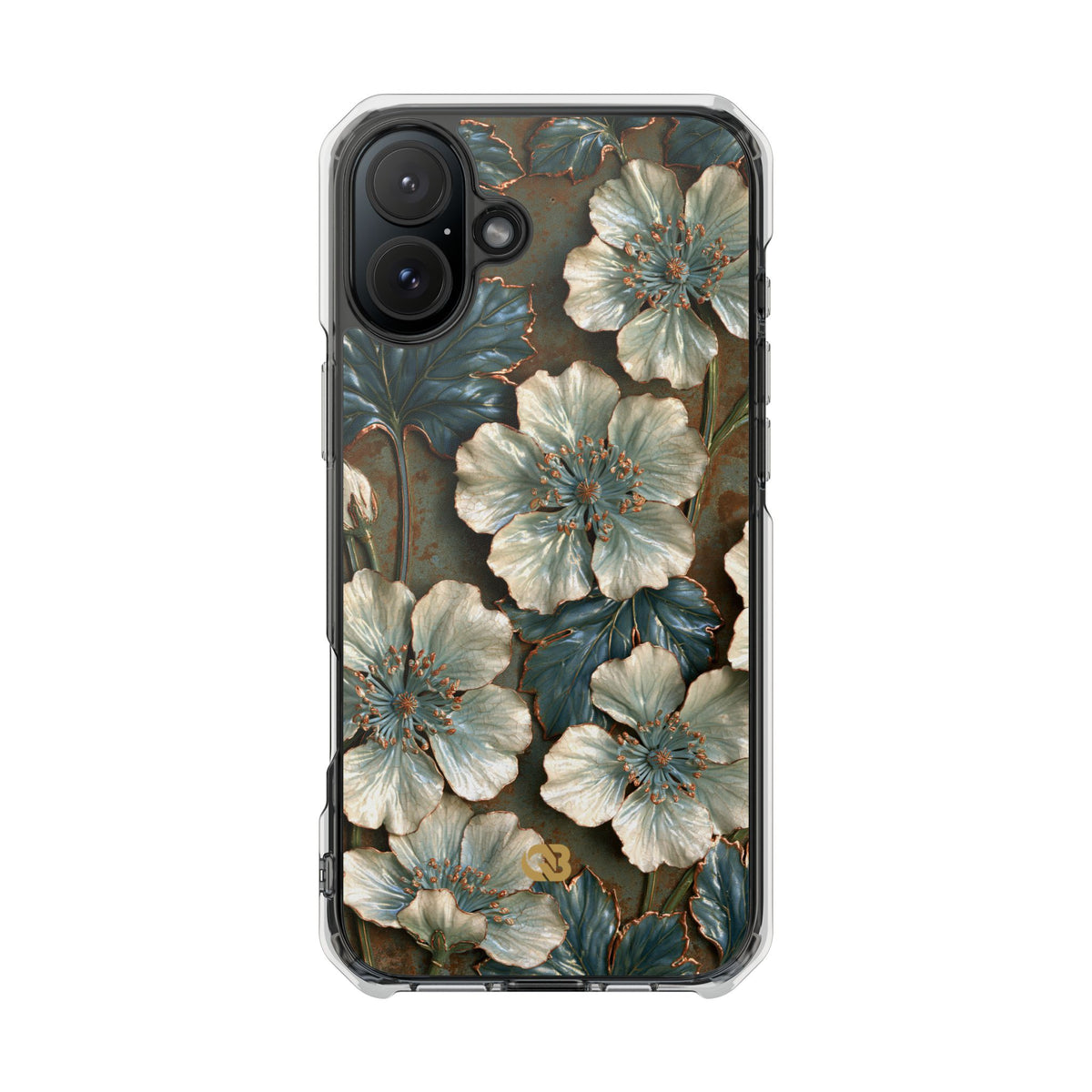 Gilded Blossom Reverie · Clear Impact Magnetic Phone Case for iPhone · Teal