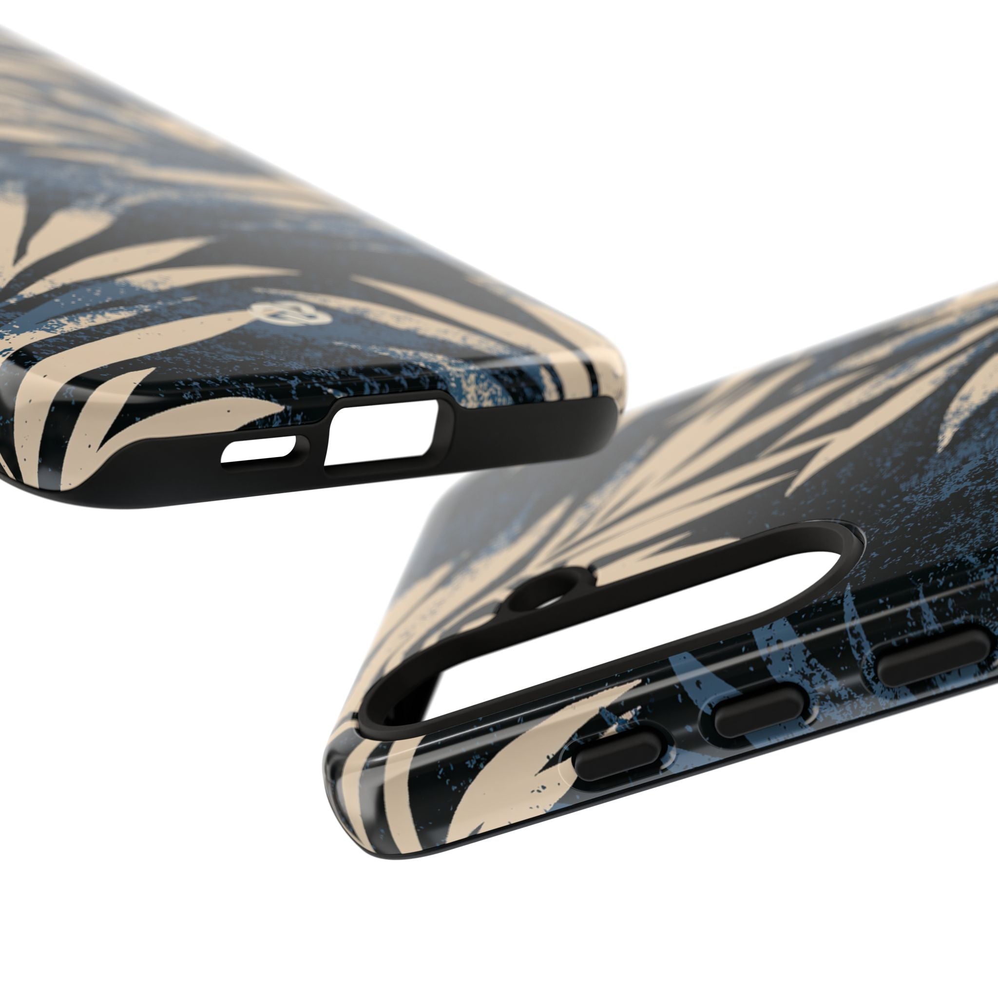 Blue Tough Phone Case for Samsung - Midnight Indigo Palm