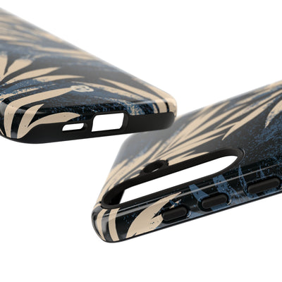 Blue Tough Phone Case for Samsung - Midnight Indigo Palm