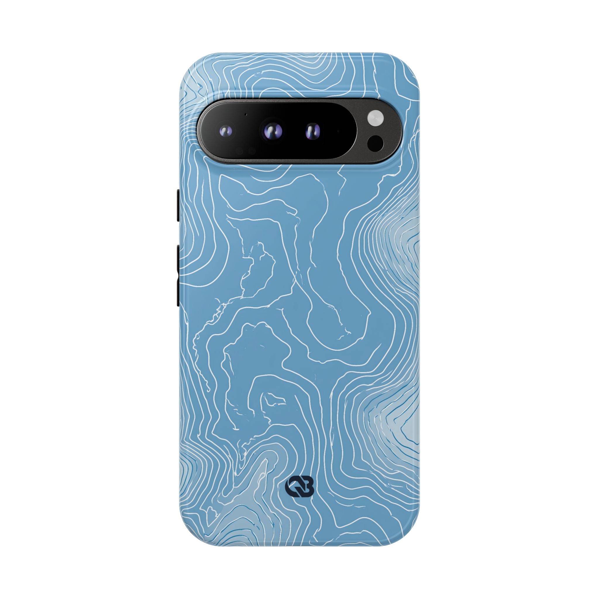 Blue Tough Phone Case for Google Pixel - Glacial Ridge Topo
