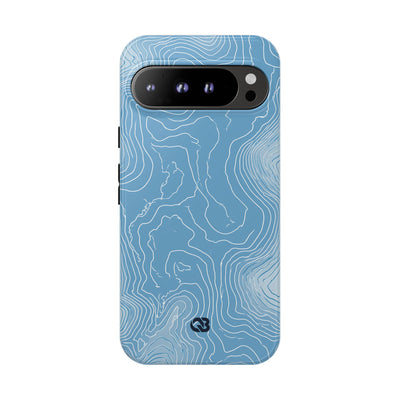 Blue Tough Phone Case for Google Pixel - Glacial Ridge Topo