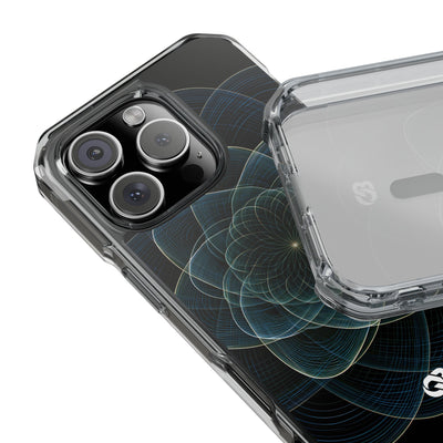 Blue Impact MagSafe Phone Case for iPhone - Celestial Wireframe Bloom