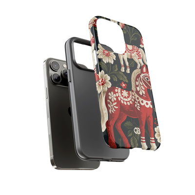 Nordic Dala Meadow · Tough Phone Case for iPhone · Red