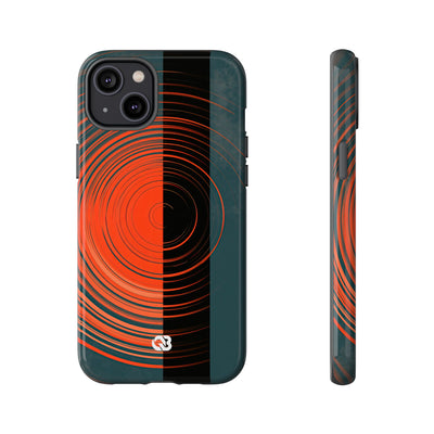 Teal Tough Phone Case for iPhone - Burnt Slate Radial