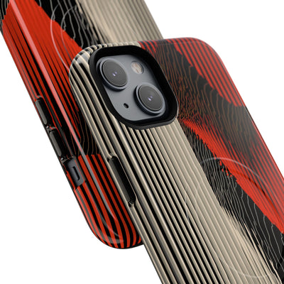 Red Tough 2.0 Magsafe Phone Case for iPhone - Crimson Pulse Topo