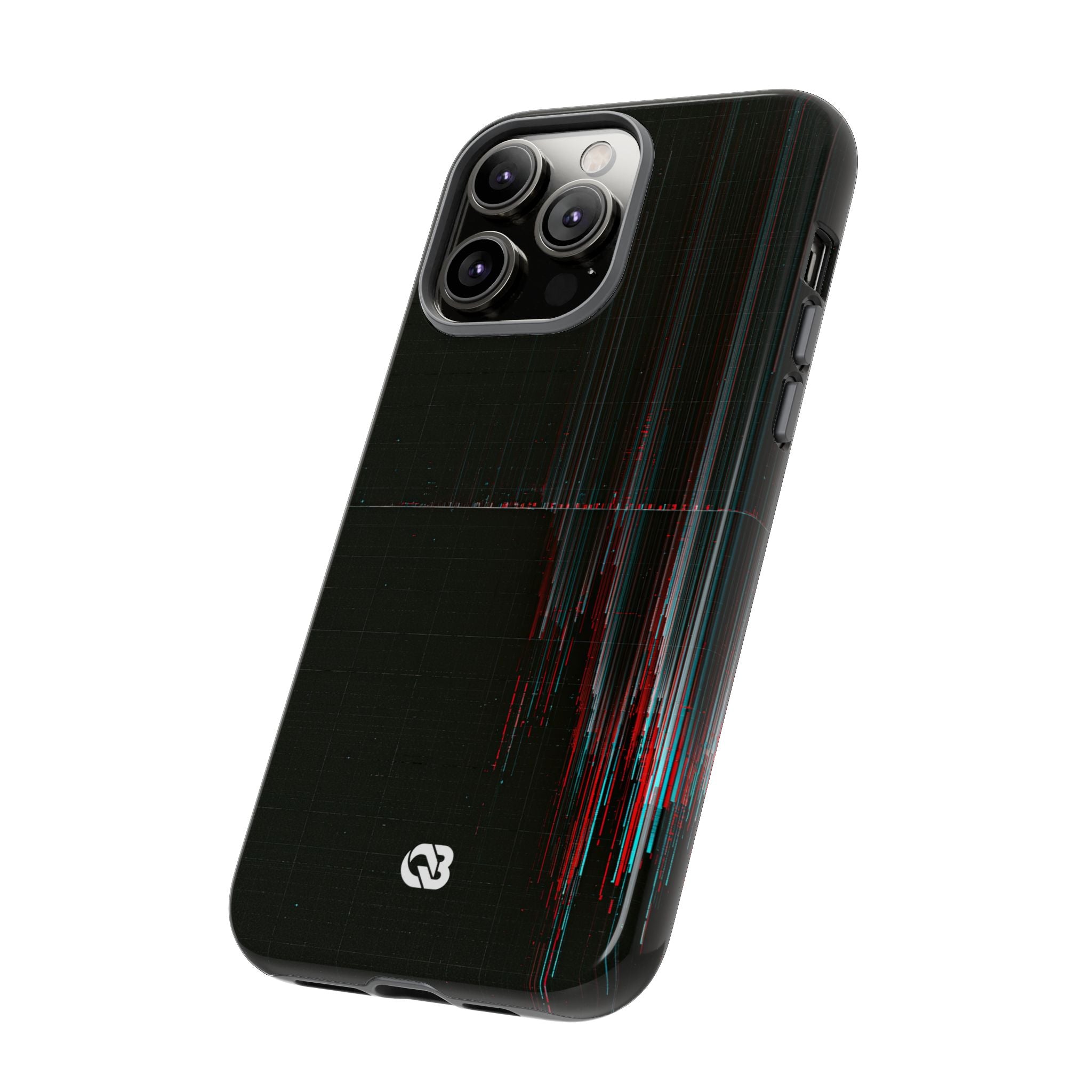 Black Tough Phone Case for iPhone - Corrupted Data Stream