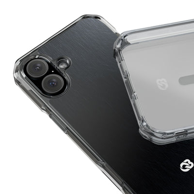 Brushed Obsidian Steel · Clear Impact Magnetic Phone Case for iPhone ·  Black